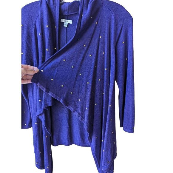 Cache Women's Purple Studded Open Front Cardigan Sweater Size Small - Picture 4 of 6